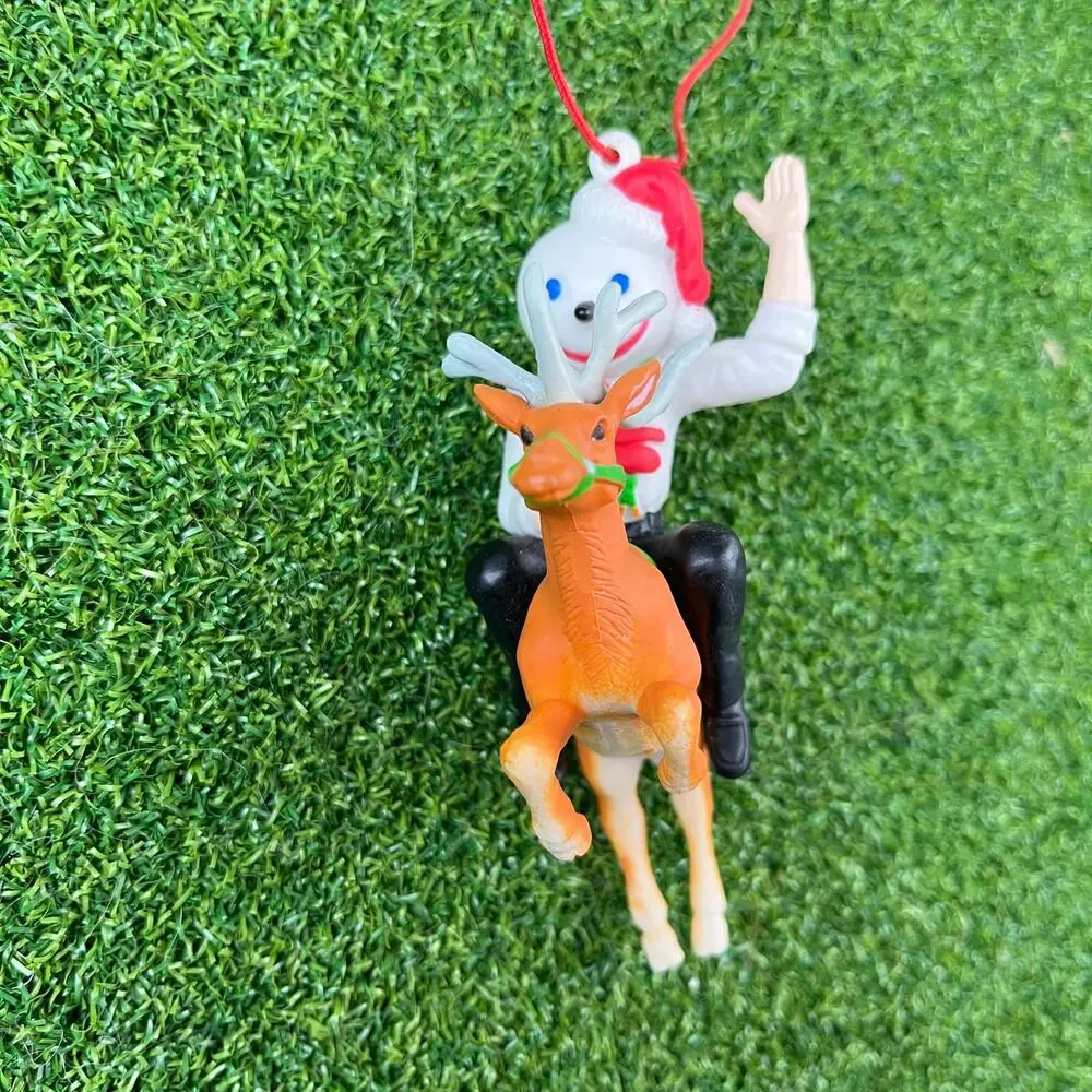 Vintage Jack in the Box Restaurant Christmas Ornament Jack Riding Reindeer